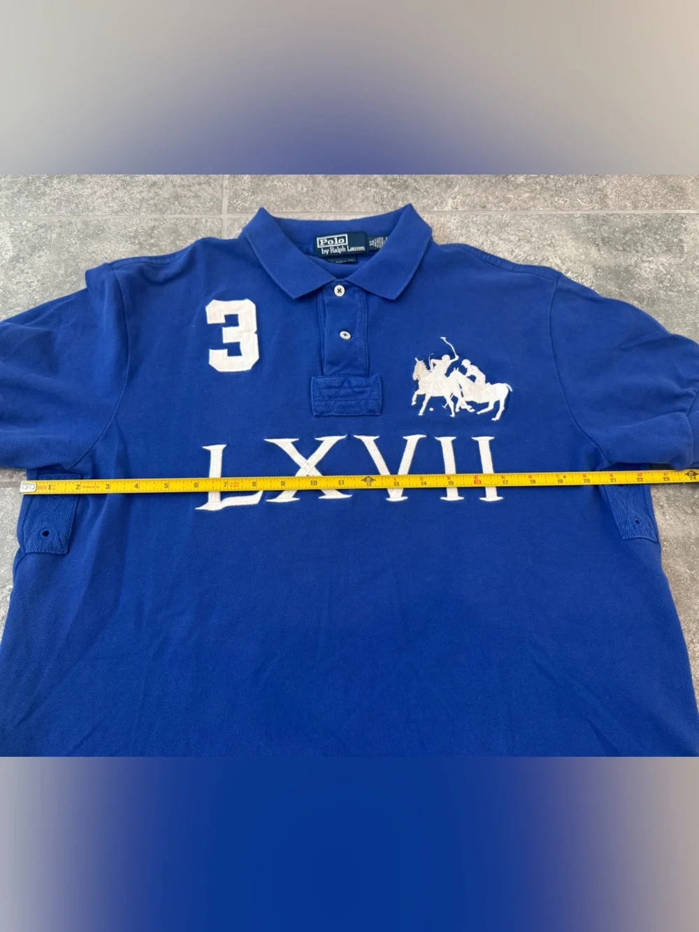 Polo Ralph Lauren big pony white blue LX VII polo custom fit men’s XL